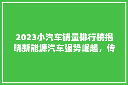 2023小汽车销量排行榜揭晓新能源汽车强势崛起，传统车企面临挑战