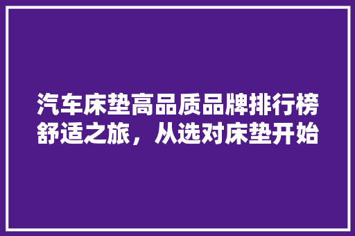 汽车床垫高品质品牌排行榜舒适之旅，从选对床垫开始
