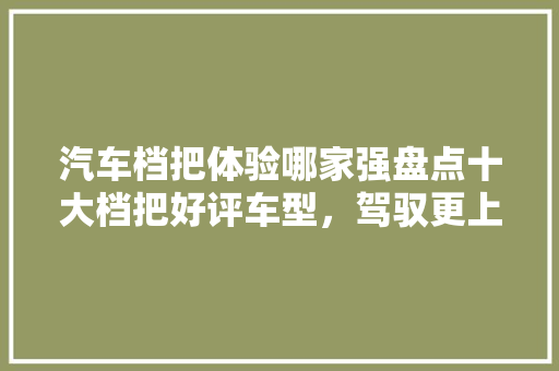 汽车档把体验哪家强盘点十大档把好评车型，驾驭更上一层楼！