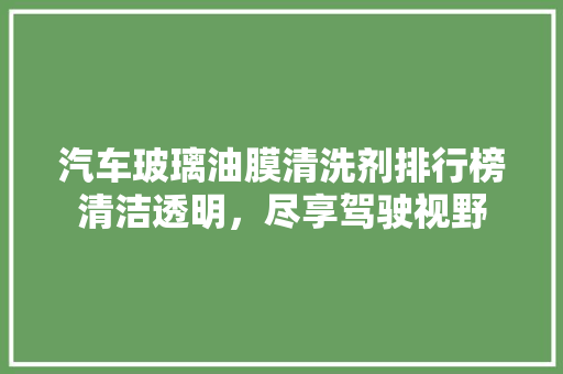 汽车玻璃油膜清洗剂排行榜清洁透明，尽享驾驶视野