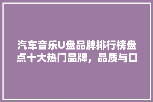 汽车音乐U盘品牌排行榜盘点十大热门品牌，品质与口碑并存