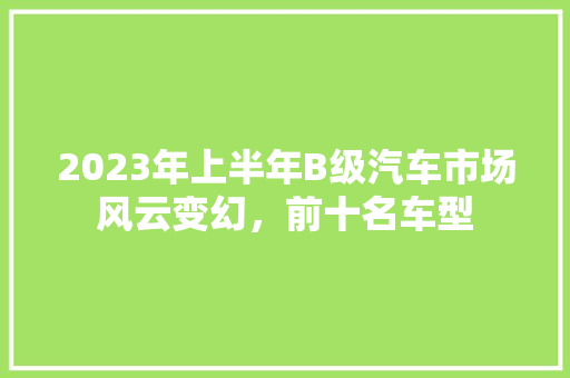 2023年上半年B级汽车市场风云变幻，前十名车型