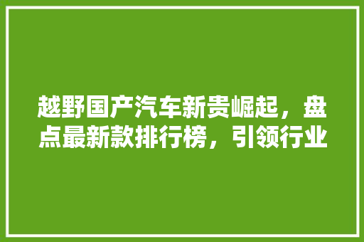 越野国产汽车新贵崛起，盘点最新款排行榜，引领行业发展新风向