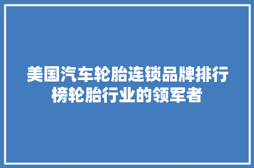美国汽车轮胎连锁品牌排行榜轮胎行业的领军者