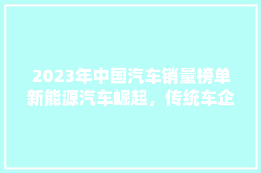 2023年中国汽车销量榜单新能源汽车崛起，传统车企转型升级