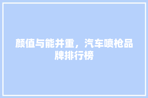 颜值与能并重，汽车喷枪品牌排行榜