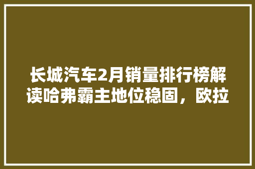 长城汽车2月销量排行榜解读哈弗霸主地位稳固，欧拉品牌逆势而上