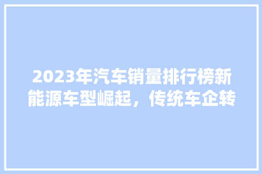 2023年汽车销量排行榜新能源车型崛起，传统车企转型加速
