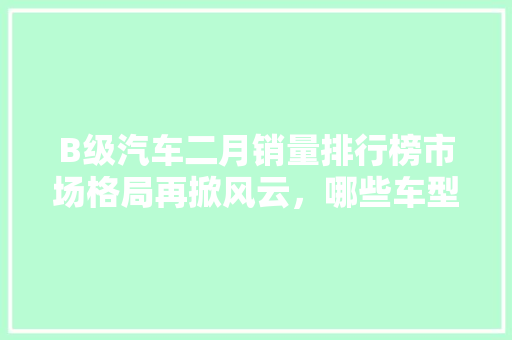 B级汽车二月销量排行榜市场格局再掀风云，哪些车型领跑行业