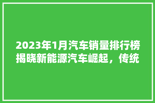 2023年1月汽车销量排行榜揭晓新能源汽车崛起，传统车企加速转型