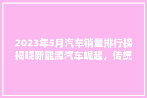 2023年5月汽车销量排行榜揭晓新能源汽车崛起，传统车企转型加速