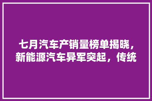 七月汽车产销量榜单揭晓，新能源汽车异军突起，传统车企面临挑战