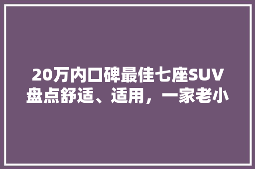20万内口碑最佳七座SUV盘点舒适、适用，一家老小出行首选！