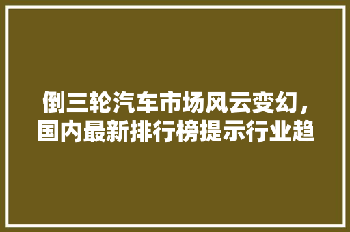 倒三轮汽车市场风云变幻，国内最新排行榜提示行业趋势