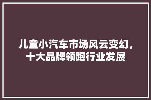 儿童小汽车市场风云变幻，十大品牌领跑行业发展