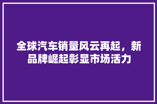 全球汽车销量风云再起，新品牌崛起彰显市场活力