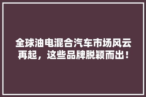 全球油电混合汽车市场风云再起，这些品牌脱颖而出！