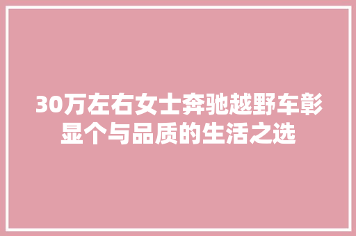 30万左右女士奔驰越野车彰显个与品质的生活之选