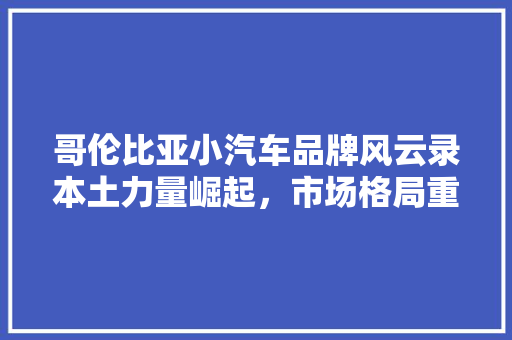 哥伦比亚小汽车品牌风云录本土力量崛起，市场格局重构