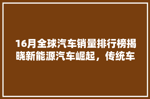 16月全球汽车销量排行榜揭晓新能源汽车崛起，传统车企面临挑战