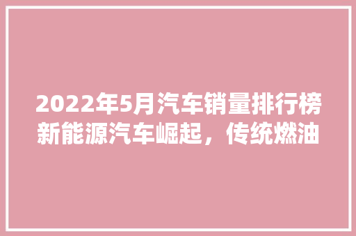 2022年5月汽车销量排行榜新能源汽车崛起，传统燃油车面临挑战