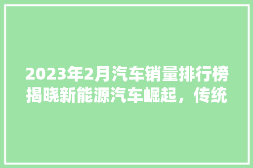 2023年2月汽车销量排行榜揭晓新能源汽车崛起，传统车企面临挑战
