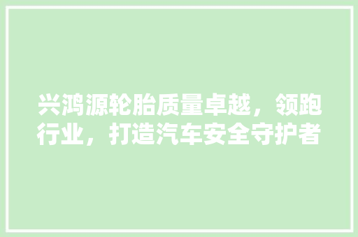 兴鸿源轮胎质量卓越，领跑行业，打造汽车安全守护者