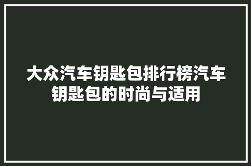 大众汽车钥匙包排行榜汽车钥匙包的时尚与适用