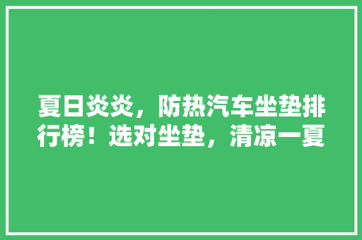 夏日炎炎，防热汽车坐垫排行榜！选对坐垫，清凉一夏